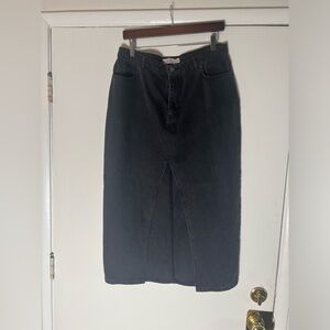 Tall denim midi skirt with front slit